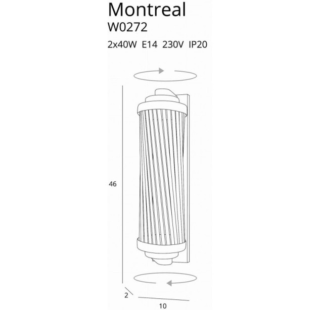 Sieninis šviestuvas MONTREAL W0272