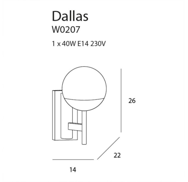 Sieninis šviestuvas DALLAS W0207
