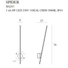 Sieninis šviestuvas SPIDER 3000K 8.4W W0297 Sieninis šviestuvas SPIDER 3000K 8.4W W0297