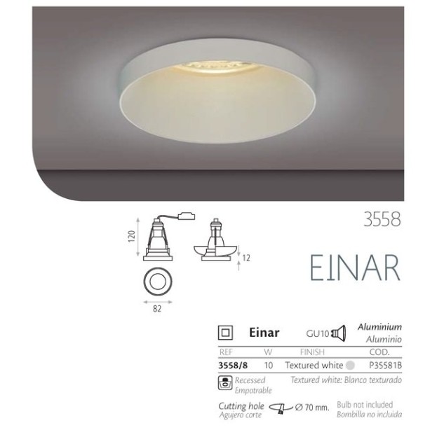 Įleidžiamas šviestuvas EINAR P35581B Įleidžiamas šviestuvas EINAR P35581B