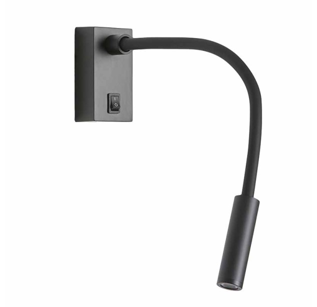Sieninis šviestuvas FLEXOR black