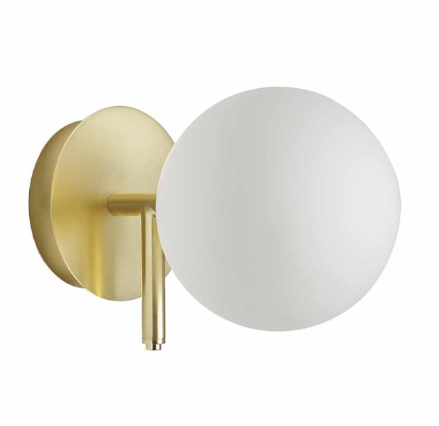 Sieninis šviestuvas ATOM BRASS/OPAL