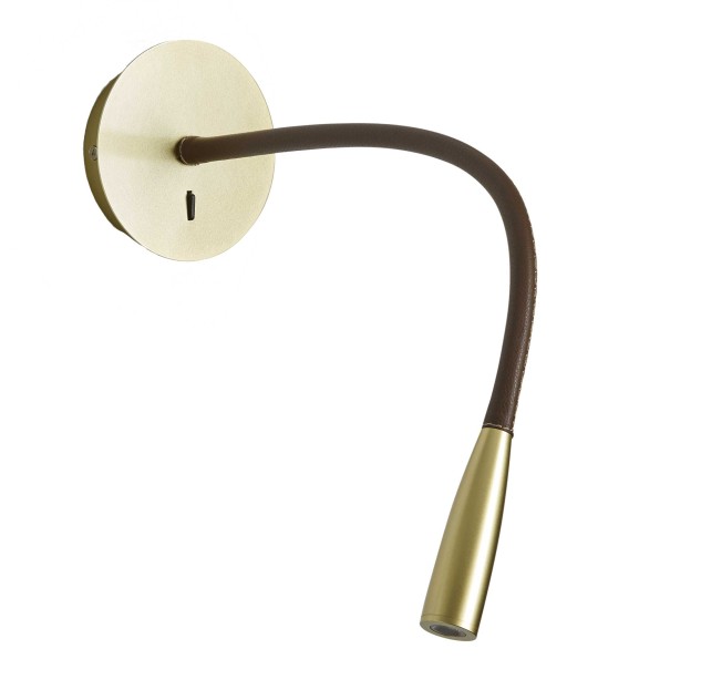 Sieninis šviestuvas FLEXI LEATHER Matt brass/Dark brown Sieninis šviestuvas FLEXI LEATHER Matt brass/Dark brown