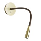 Sieninis šviestuvas FLEXI LEATHER Matt brass/Dark brown Sieninis šviestuvas FLEXI LEATHER Matt brass/Dark brown