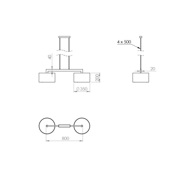 Pakabinamas šviestuvas REMS 2700K 2x9W C1318/2 Pakabinamas šviestuvas REMS 2700K 2x9W C1318/2
