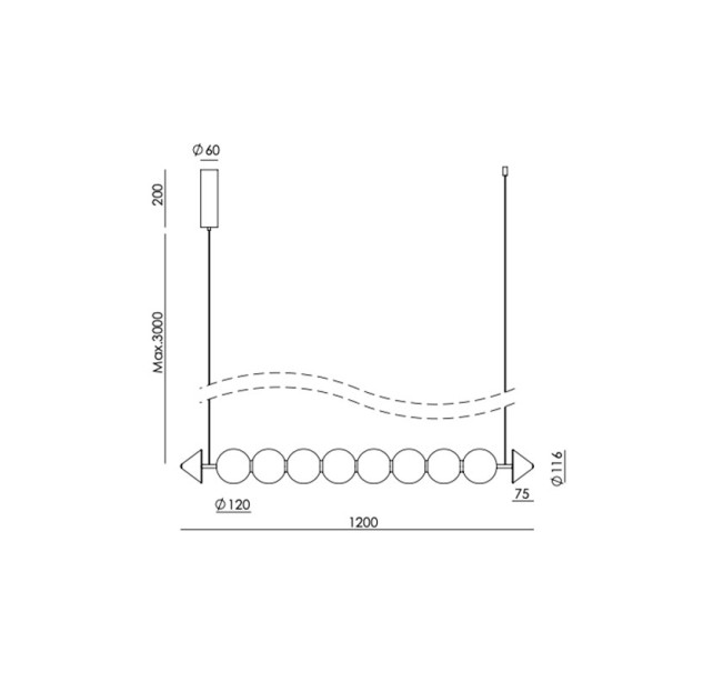 Pakabinamas šviestuvas SOKO 2700K 8x3W C1335/8 dimeriuojamas Pakabinamas šviestuvas SOKO 2700K 8x3W C1335/8 dimeriuojamas