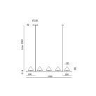 Pakabinamas šviestuvas ANZA 2700K 5x9W C1336/5 dimeriuojamas
