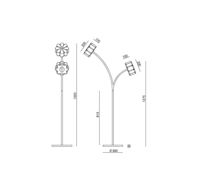 Pastatomas šviestuvas FLOW 2700K 2x9W P1339 dimeriuojamas