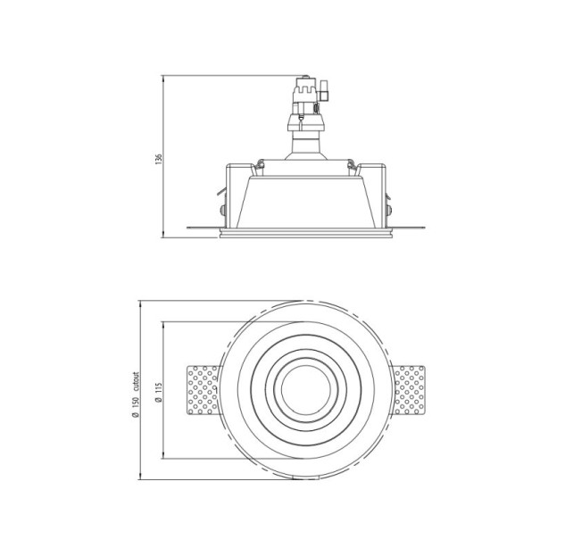 Įleidžiamas užglaistomas šviestuvas 1253005 Blanco Round Adjustable Įleidžiamas užglaistomas šviestuvas 1253005 Blanco Round Adjustable