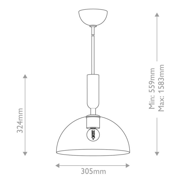 Pakabinamas šviestuvas Alora Mood Jude 60W E27 ALM-JUDE-P-MB-CL Pakabinamas šviestuvas Alora Mood Jude 60W E27 ALM-JUDE-P-MB-CL