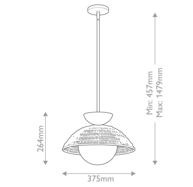 Pakabinamas šviestuvas Alora Mood Perth 60W E27 ALM-PERTH-P-BK Pakabinamas šviestuvas Alora Mood Perth 60W E27 ALM-PERTH-P-BK