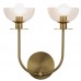 Sieninis šviestuvas Alora Mood Sylvia 2x40W E14 ALM-SYLVIA-2WB-BG-CL