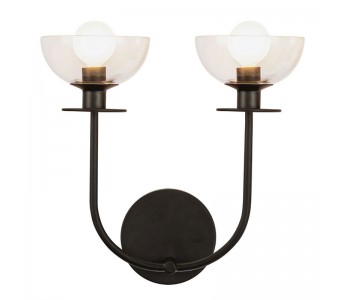 Sieninis šviestuvas Alora Mood Sylvia 2x40W E14 ALM-SYLVIA-2WB-BK-CL
