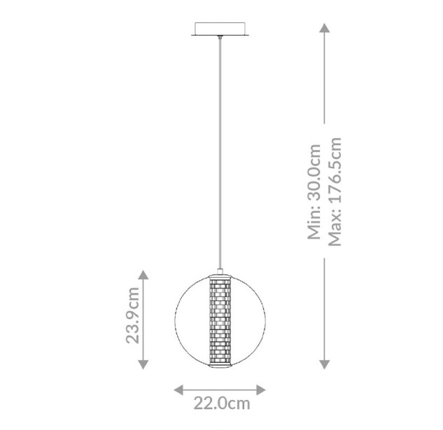 Pakabinamas šviestuvas ATOMO 3000K 9W QN-ATOMO-1P-BG dimeriuojamas Pakabinamas šviestuvas ATOMO 3000K 9W QN-ATOMO-1P-BG dimeriuojamas