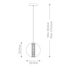 Pakabinamas šviestuvas ATOMO 3000K 9W QN-ATOMO-1P-BG dimeriuojamas Pakabinamas šviestuvas ATOMO 3000K 9W QN-ATOMO-1P-BG dimeriuojamas