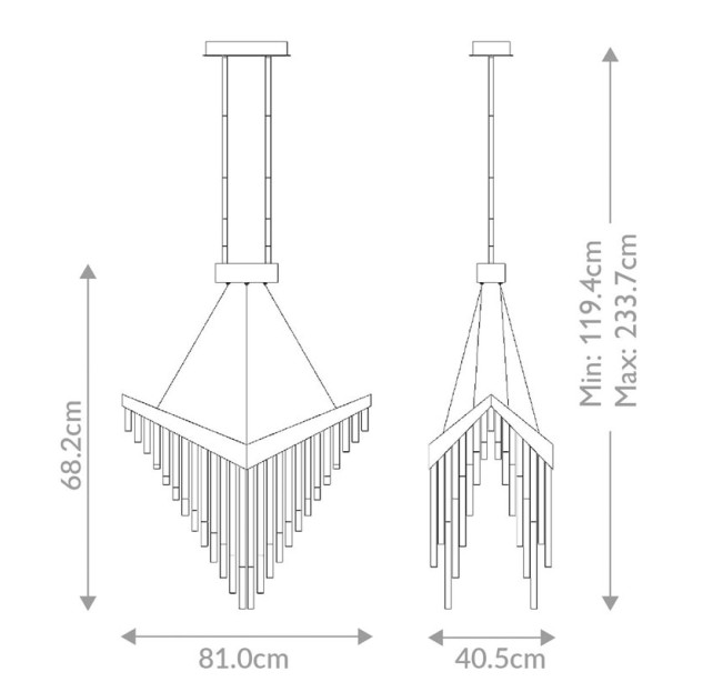 Pakabinamas šviestuvas VIVIEN 3000K 40W QN-VIVIEN-P-L-BG dimeriuojamas Pakabinamas šviestuvas VIVIEN 3000K 40W QN-VIVIEN-P-L-BG dimeriuojamas