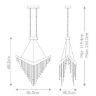 Pakabinamas šviestuvas VIVIEN 3000K 40W QN-VIVIEN-P-L-BG dimeriuojamas Pakabinamas šviestuvas VIVIEN 3000K 40W QN-VIVIEN-P-L-BG dimeriuojamas