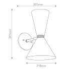 Sieninis šviestuvas Phix 2x40W E27 KL-PHIX-1W-CBB Sieninis šviestuvas Phix 2x40W E27 KL-PHIX-1W-CBB