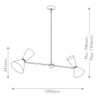 Sietynas Phix Linear 4x40W E27 KL-PHIX-2-LINEAR-CBB Sietynas Phix Linear 4x40W E27 KL-PHIX-2-LINEAR-CBB