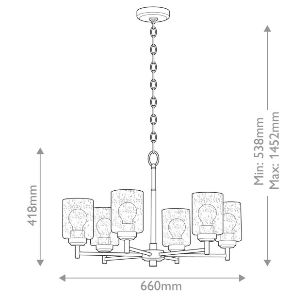 Sietynas Kichler Winslow 6x60W E27 KL-WINSLOW6-NBR