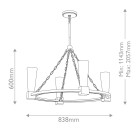 Sietynas Kristy 4x40W E27 KRISTY4-DG-OPAL Sietynas Kristy 4x40W E27 KRISTY4-DG-OPAL