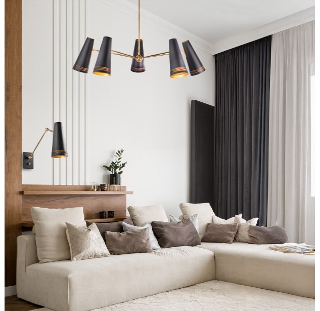 Sietynas Brickell E27 5x60W QN-BRICKELL5-MBHL Sietynas Brickell E27 5x60W QN-BRICKELL5-MBHL