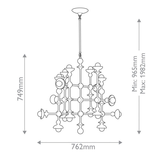 Cadence E14 18x40W Light Fixture QN-CADENCE18-WHT Cadence E14 18x40W Light Fixture QN-CADENCE18-WHT
