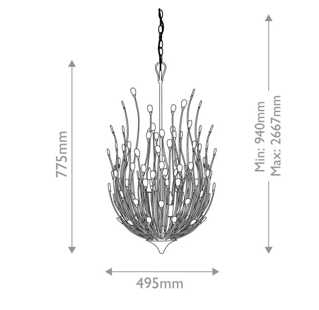 Sietynas DELPHOS 60W E14 QNC-DELPHOS-6P-GD Sietynas DELPHOS 60W E14 QNC-DELPHOS-6P-GD