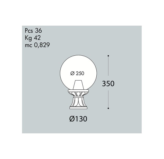 Pastatomas lauko šviestuvas GLOBE 250 2700K-6500K 8.5W G25.110.AYV1K Pastatomas lauko šviestuvas GLOBE 250 2700K-6500K 8.5W G25.110.AYV1K