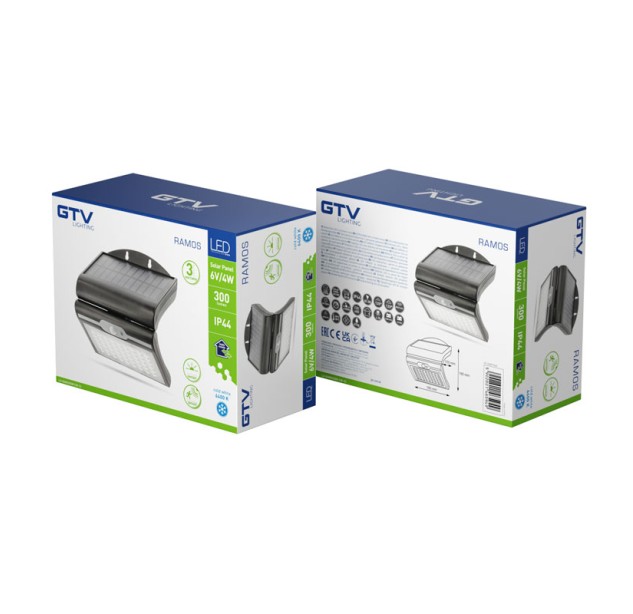  Sieninis šviestuvas su saulės baterija RAMOS IP44 50W LD-RAMOS50W-CW-10
