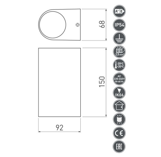 Sieninis lauko šviestuvas TIAGO 2x35W IP54 black Sieninis lauko šviestuvas TIAGO 2x35W IP54 black