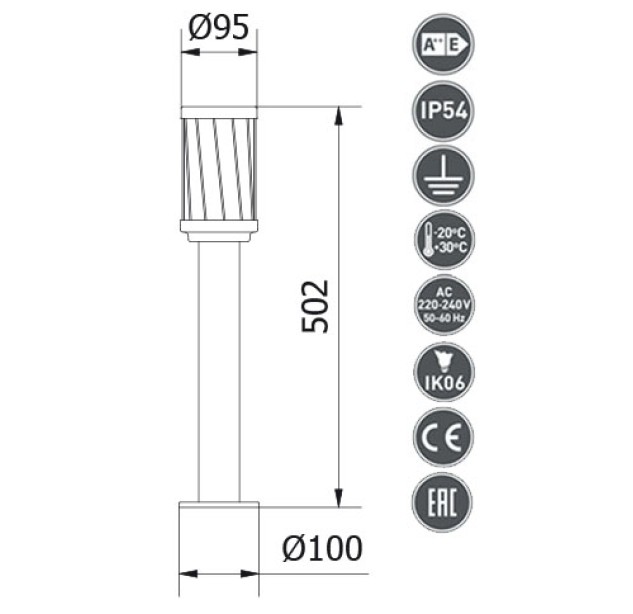 Pastatomas lauko šviestuvas KERTA 50 IP44 graphite Pastatomas lauko šviestuvas KERTA 50 IP44 graphite