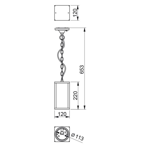 Pakabinamas lauko šviestuvas VENTANA IP54 black