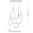 Pakabinamas šviestuvas SOFT Fume 6 Pakabinamas šviestuvas SOFT Fume 6