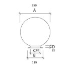Lauko šviestuvo gaubtas SFERA E27 IP44 1086201B