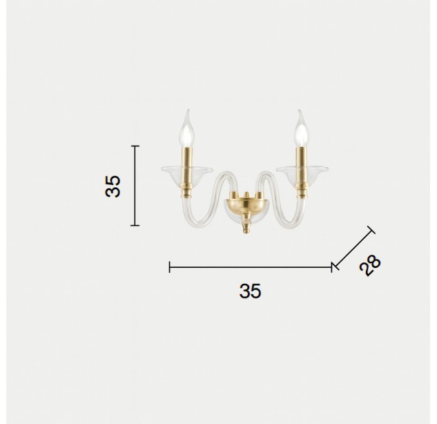 Bianca 2x10W E14 Wall Light AP.TEBE/2-BIANCO Bianca 2x10W E14 Wall Light AP.TEBE/2-BIANCO