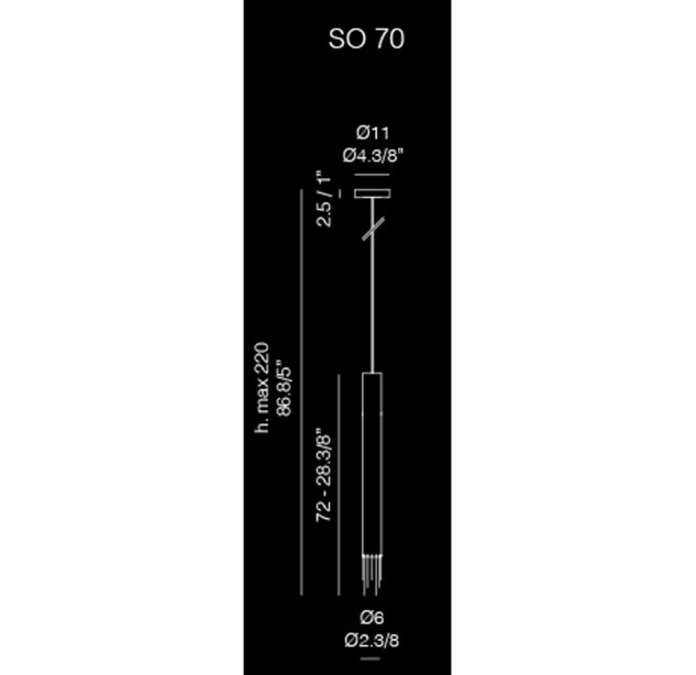 Pakabinamas šviestuvas ECLISSE TUBE SO 70 GU10 ECLSOTUB70O Pakabinamas šviestuvas ECLISSE TUBE SO 70 GU10 ECLSOTUB70O