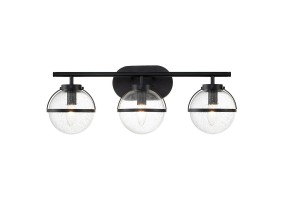 Sieninis šviestuvas Hollis E14 3x40W IP44 HK-HOLLIS3-C-BK-BATH 