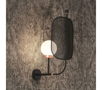 Sieninis šviestuvas PAPILIO 1x40W E14 juodas A1 P V91