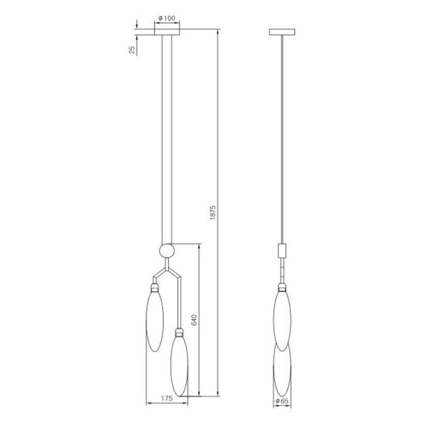Pakabinamas šviestuvas Ventura 2x28W G9 MOD012PL-02G Pakabinamas šviestuvas Ventura 2x28W G9 MOD012PL-02G