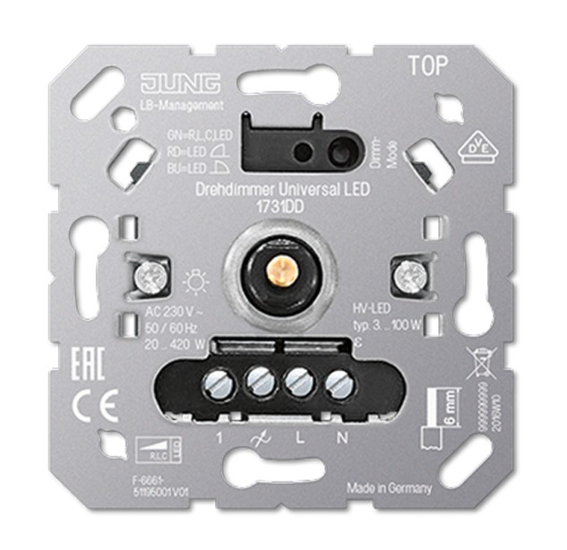 Šviesos reguliatorius universalus 1731 DD LED 3-100W / HALOG 20-420W Šviesos reguliatorius universalus 1731 DD LED 3-100W / HALOG 20-420W