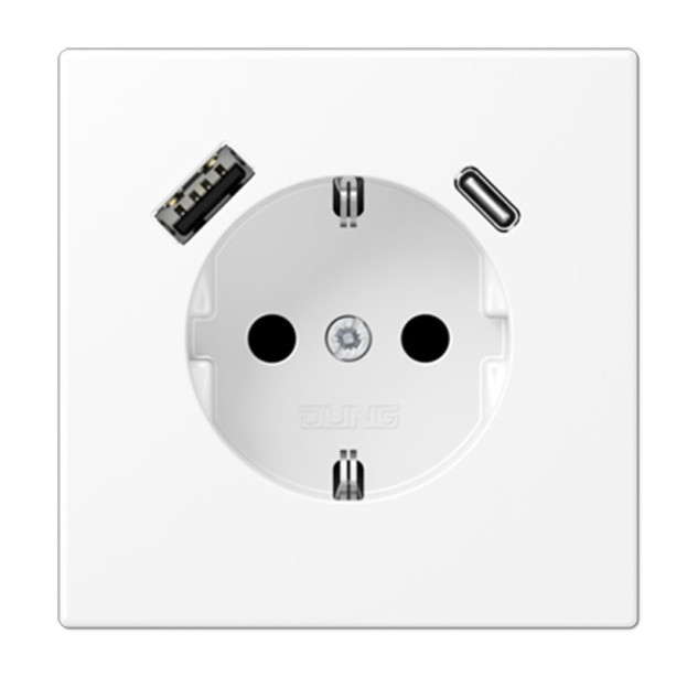 Kištukinis lizdas be rėmelio su USB LS1520-15CAWWM baltas mat. Kištukinis lizdas be rėmelio su USB LS1520-15CAWWM baltas mat.