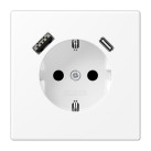 Kištukinis lizdas be rėmelio su USB LS1520-15CAWWM baltas mat. Kištukinis lizdas be rėmelio su USB LS1520-15CAWWM baltas mat.