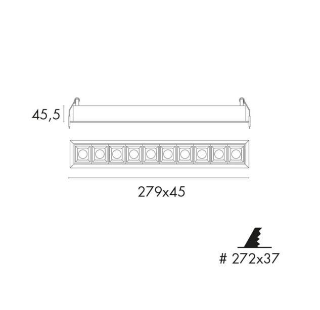 Įleidžiamas šviestuvas EAGLE R10L 3000K 20W 7ID50120-21N3-9001 Įleidžiamas šviestuvas EAGLE R10L 3000K 20W 7ID50120-21N3-9001