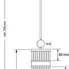 LORETTO 2xE14 pendant light, max 40W, LOR-ZW-2(BN)120/R LORETTO 2xE14 pendant light, max 40W, LOR-ZW-2(BN)120/R