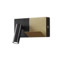 Sieninis šviestuvas E-LAMP MINI BLACK/GOLD dimeriuojamas
