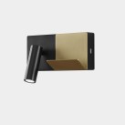 Sieninis šviestuvas E-LAMP MINI BLACK/GOLD dimeriuojamas