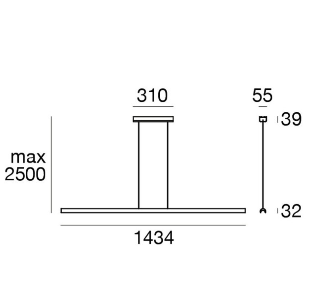 Pakabinamas šviestuvas Halfpipe_P 3000K 42W IP20 9813