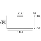 Pakabinamas šviestuvas Halfpipe_P 3000K 42W IP20 9813