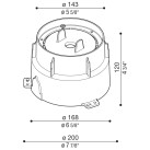 Įleidžiama montavimo dėžutė CNC 150